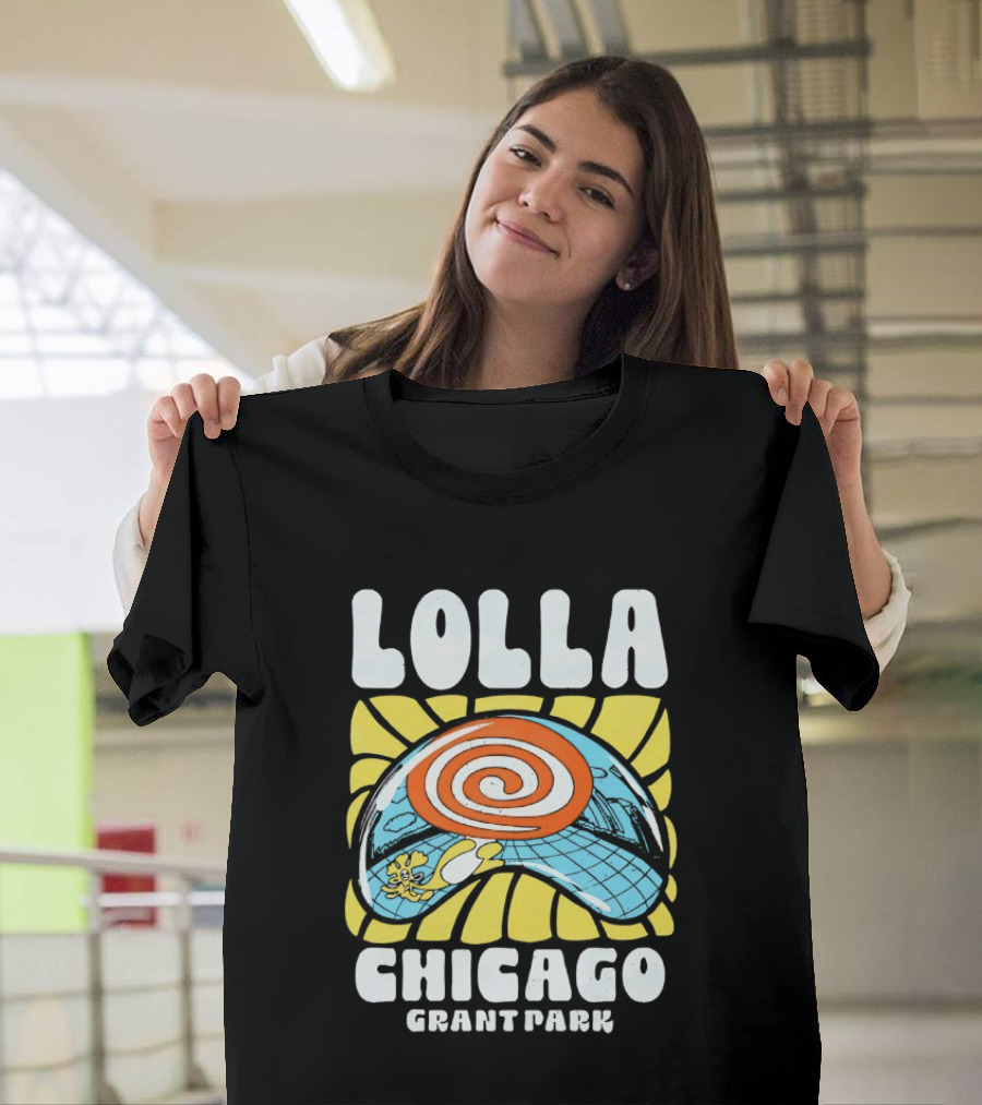 Lolla Chicago Grant Park Swirl Hat Summer Sunburst T-Shirt