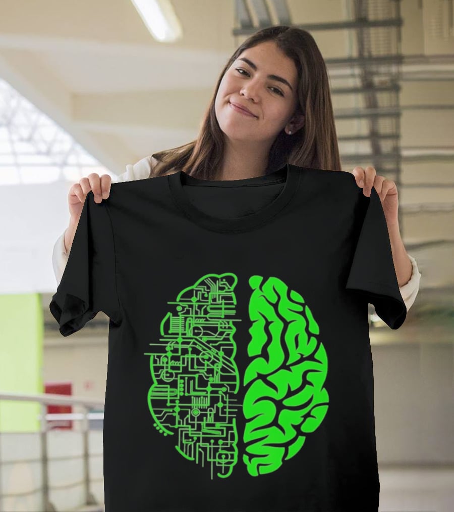 Mind Vs Machine Circuitry Brain Dual Personality T-Shirt