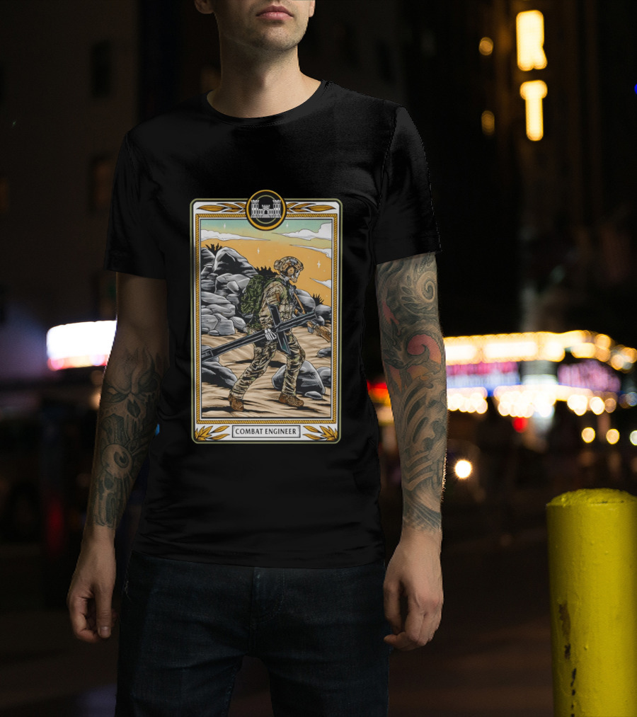 Combat Engineer Tactical Card Soldier With Gear T-Shirt