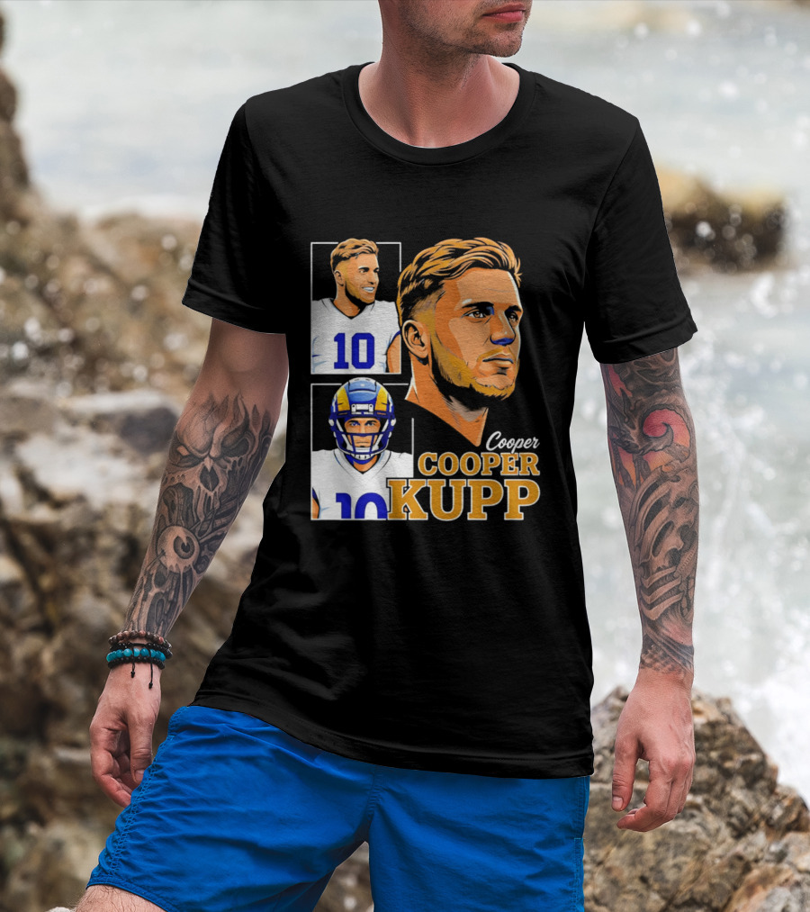 Cooper Kupp Number 10 Los Angeles Rams Football Player Collage 2026 T-Shirt