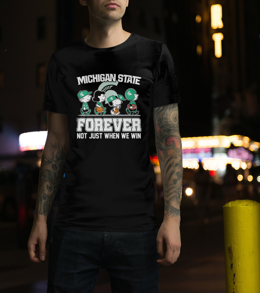 Michigan State Spartans Peanuts Abbey Road Forever Not Just When We Win T-Shirt
