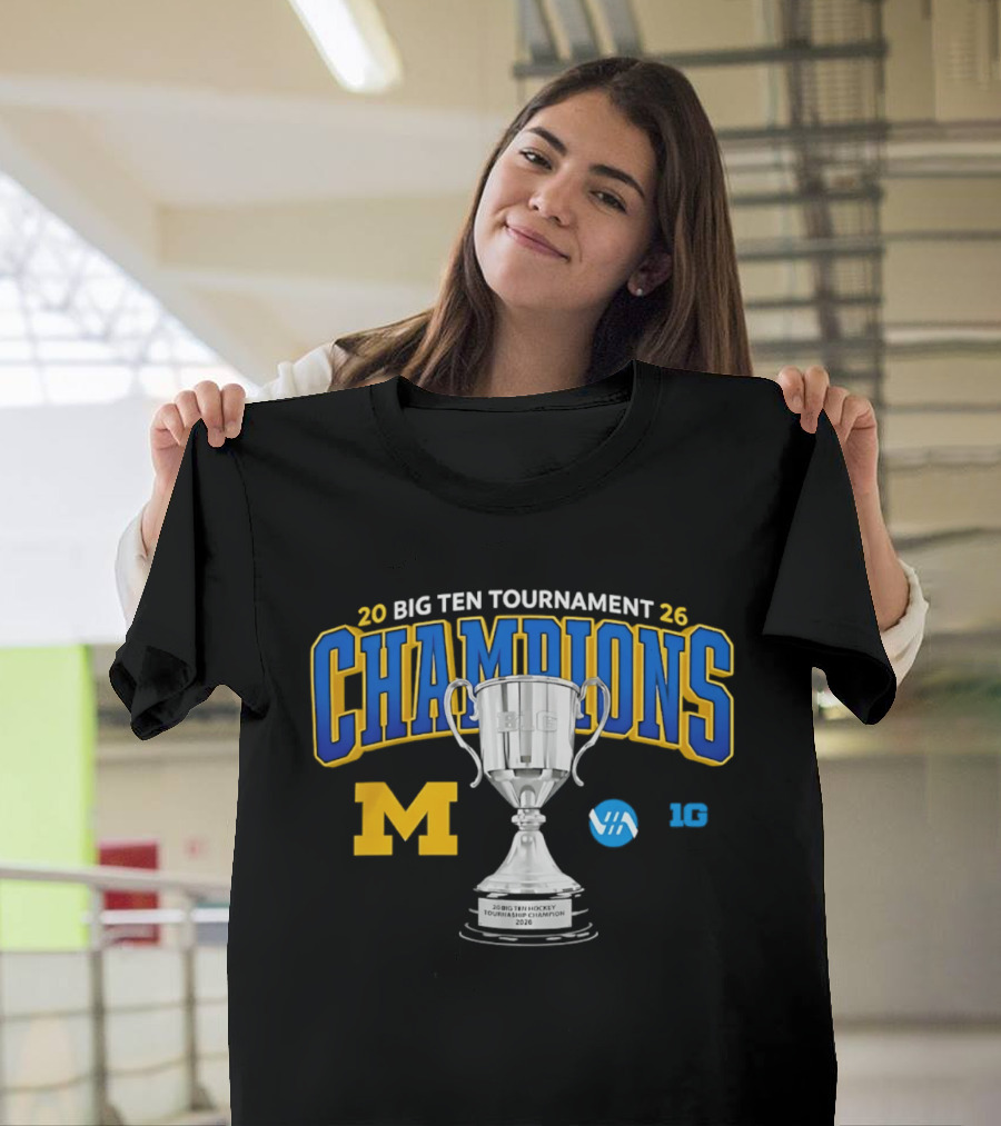 Michigan Wolverines 2026 Big Ten Tournament Champions Trophy T-Shirt