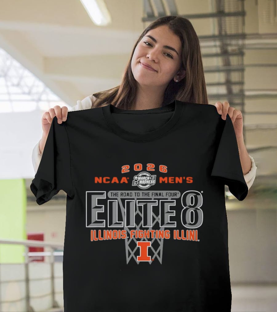 2026 NCAA Men's March Madness Elite 8 Illinois Fighting Illini Final Four Road T-Shirt