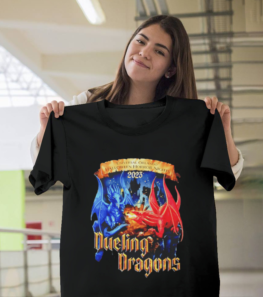 Universal Orlando Halloween Horror Nights 2023 Dueling Dragons T-Shirt