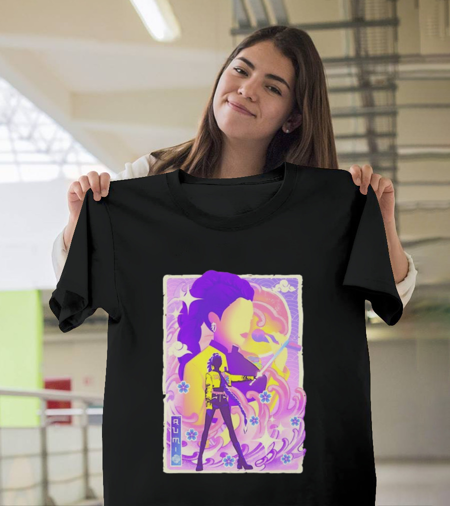 Rumi KPop Demon Hunters Musha E Floral Warrior T-Shirt