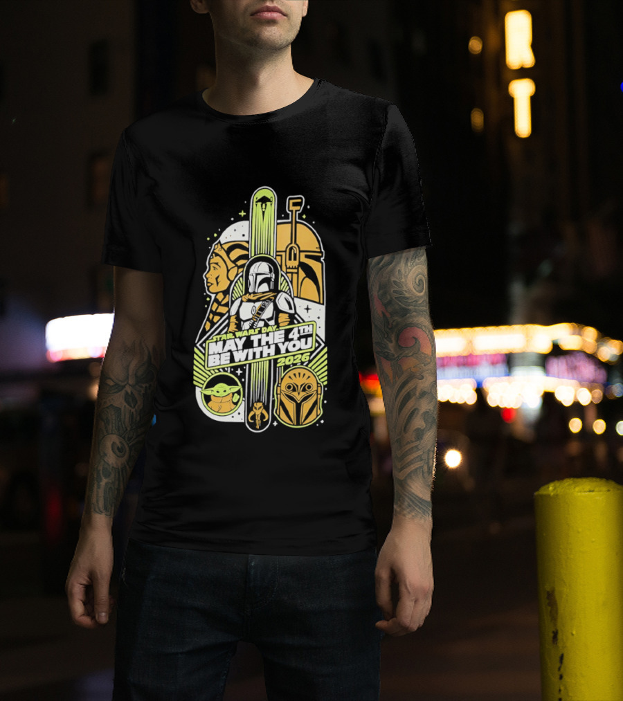 Star Wars Day May The 4th Be With You 2026 Yoda Boba Fett Celebration T-Shirt
