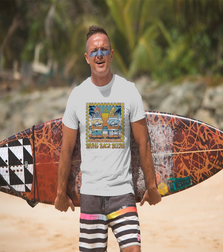 Barstool Surfer Gnomes Bring Back Beers Beach Scene T-Shirt