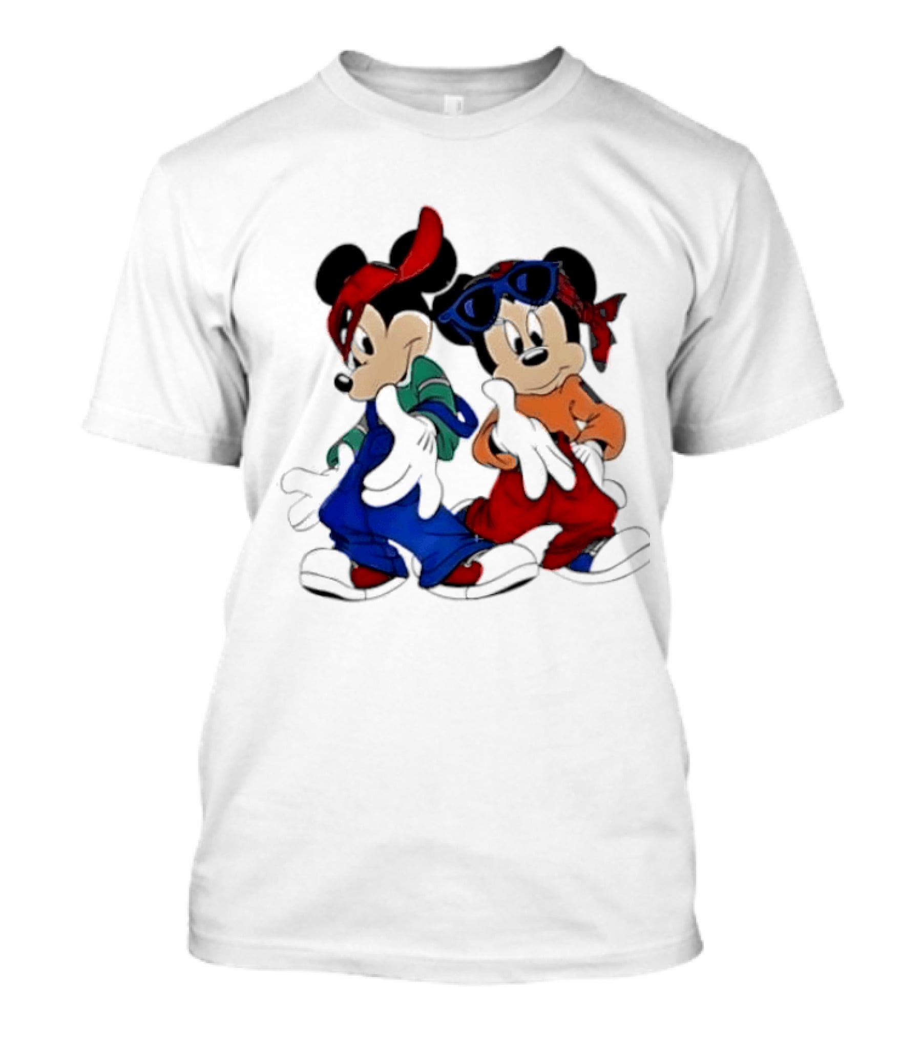 Mickey Minnie Mouse Hip Hop Style Outfits Vintage Look T-Shirt