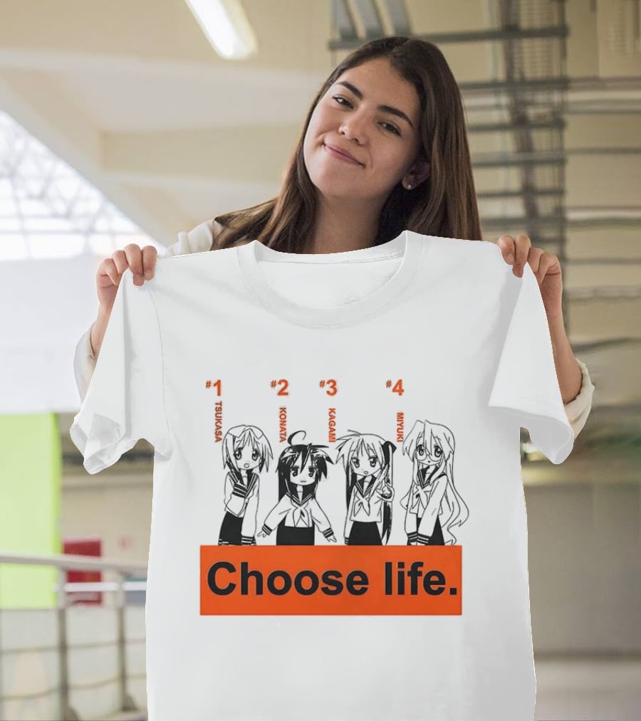 Tsukasa Konata Kagami Miyuki Choose Life T-Shirt