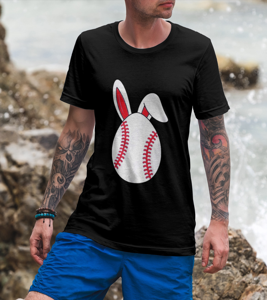 Happy Easter Bunny Ears Baseball Egg T-Shirt