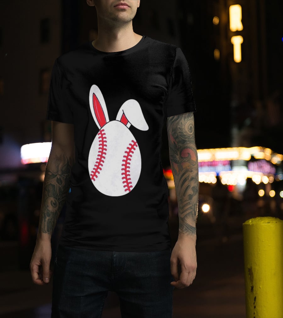 Happy Easter Bunny Ears Baseball Egg T-Shirt