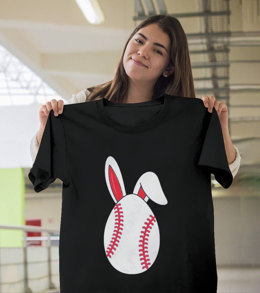 Happy Easter Bunny Ears Baseball Egg T-Shirt