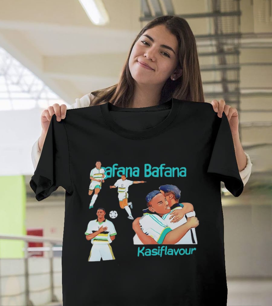 Bafana Bafana Kasi Flavour South African Football Players With Soccer Ball And Embrace T-Shirt