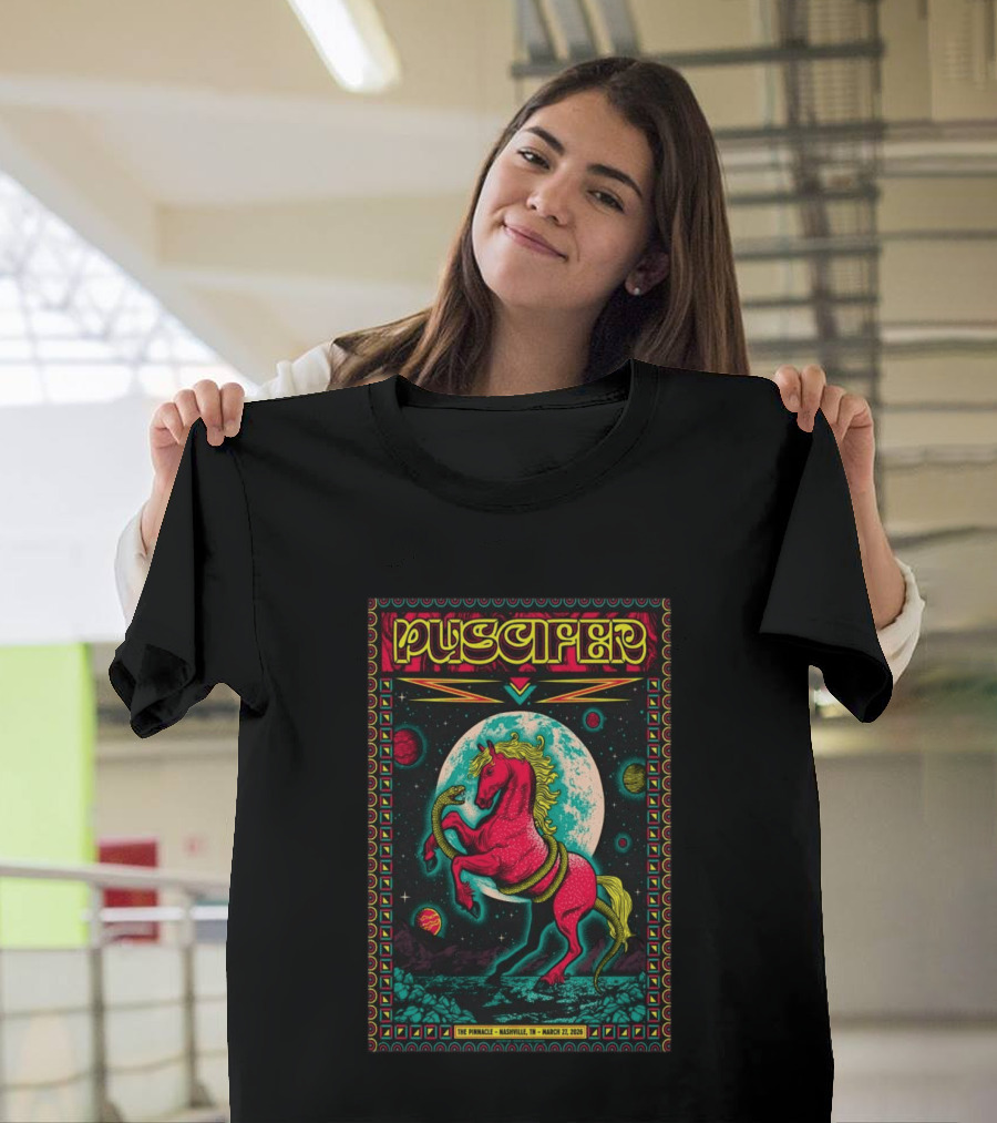 Puscifer The Pinnacle Nashville TN March 27 2026 Psychedelic Unicorn Snake Moon Planets T-Shirt