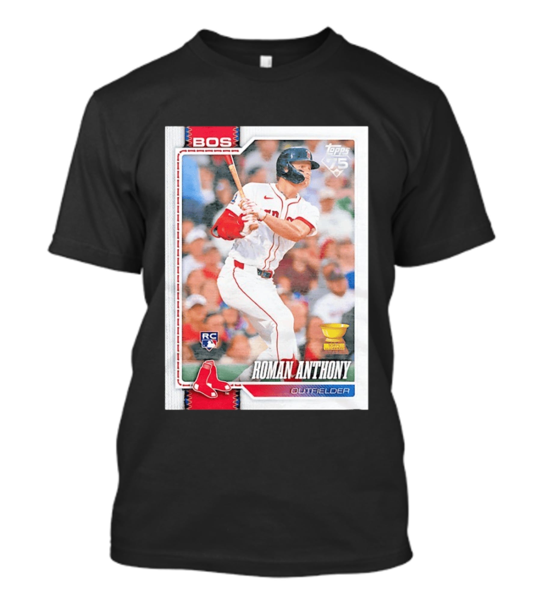 Roman Anthony Boston Red Sox Rookie Card Outfielder Topps 75th Anniversary T-Shirt