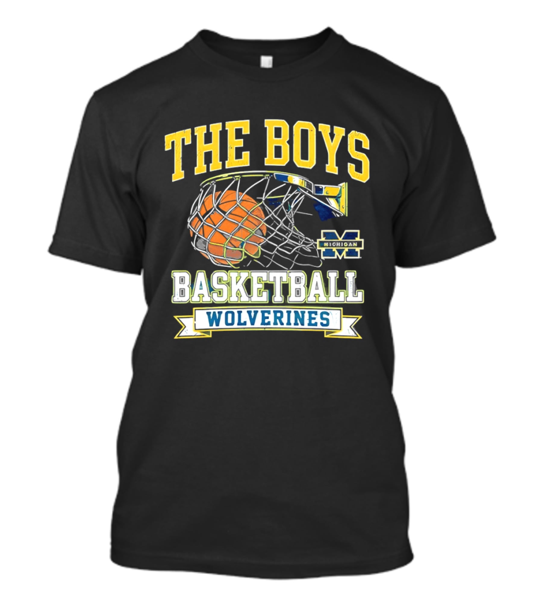 The Boys Basketball Wolverines Michigan M Hoops Sports Team T-Shirt