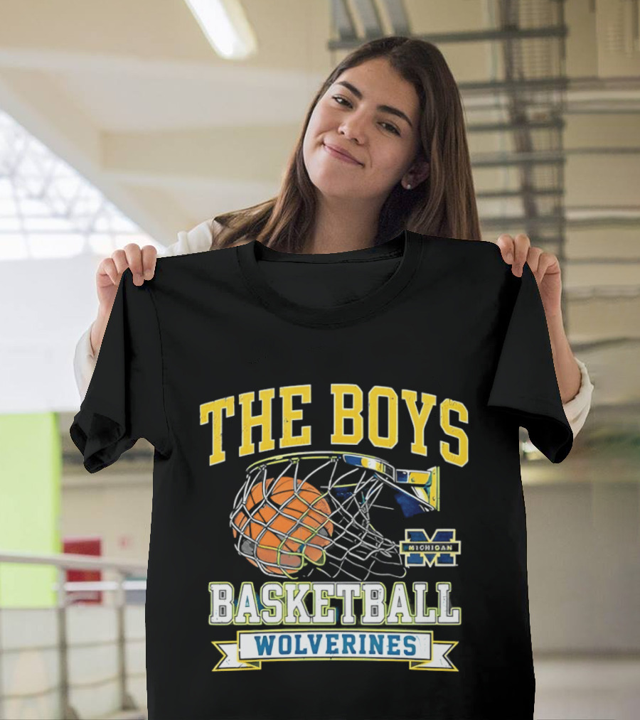 The Boys Basketball Wolverines Michigan M Hoops Sports Team T-Shirt
