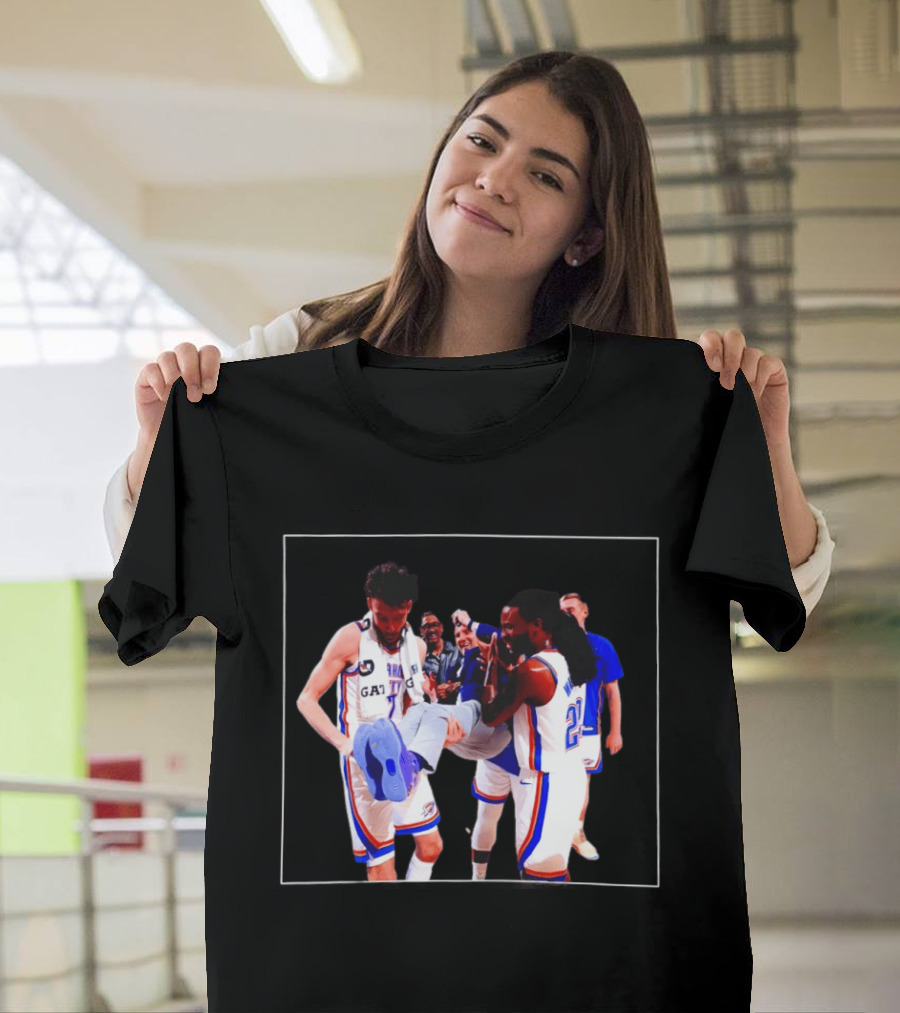Oklahoma City Thunder Gallo Chet Holmgren Team Celebration T-Shirt