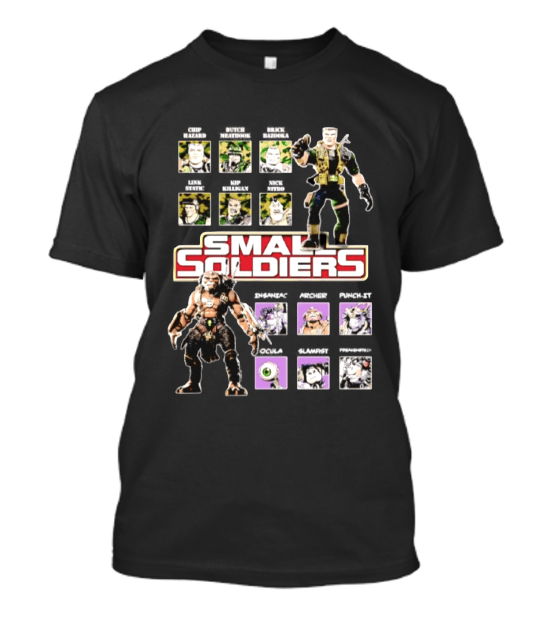 Small Soldiers 1998 Major Chip Hazard And Archer Globotech Characters T-Shirt
