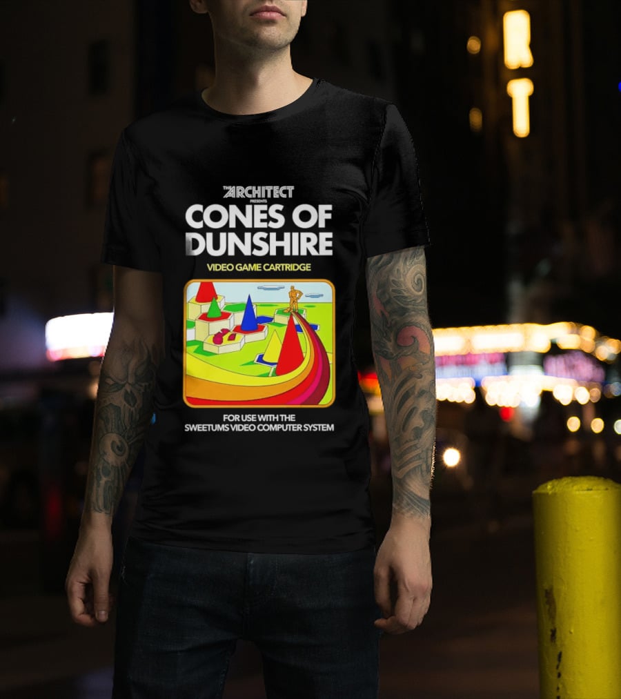 Architect Cones Of Dunshire Video Game Cartridge For Use With The Sweetums Video Computer System T-Shirt