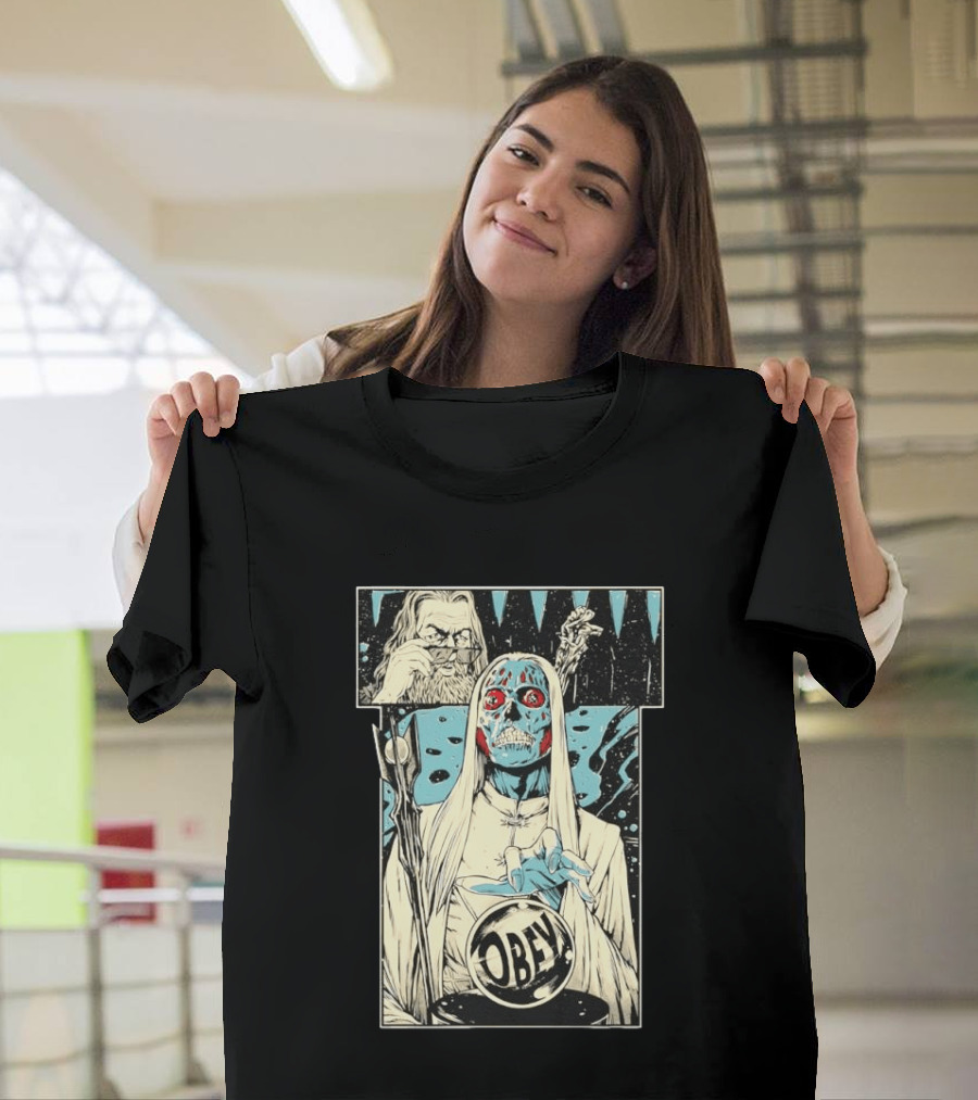 The Lord Of Obedience Obey Visionary Collide They Live X Lord Of The Ring T-Shirt