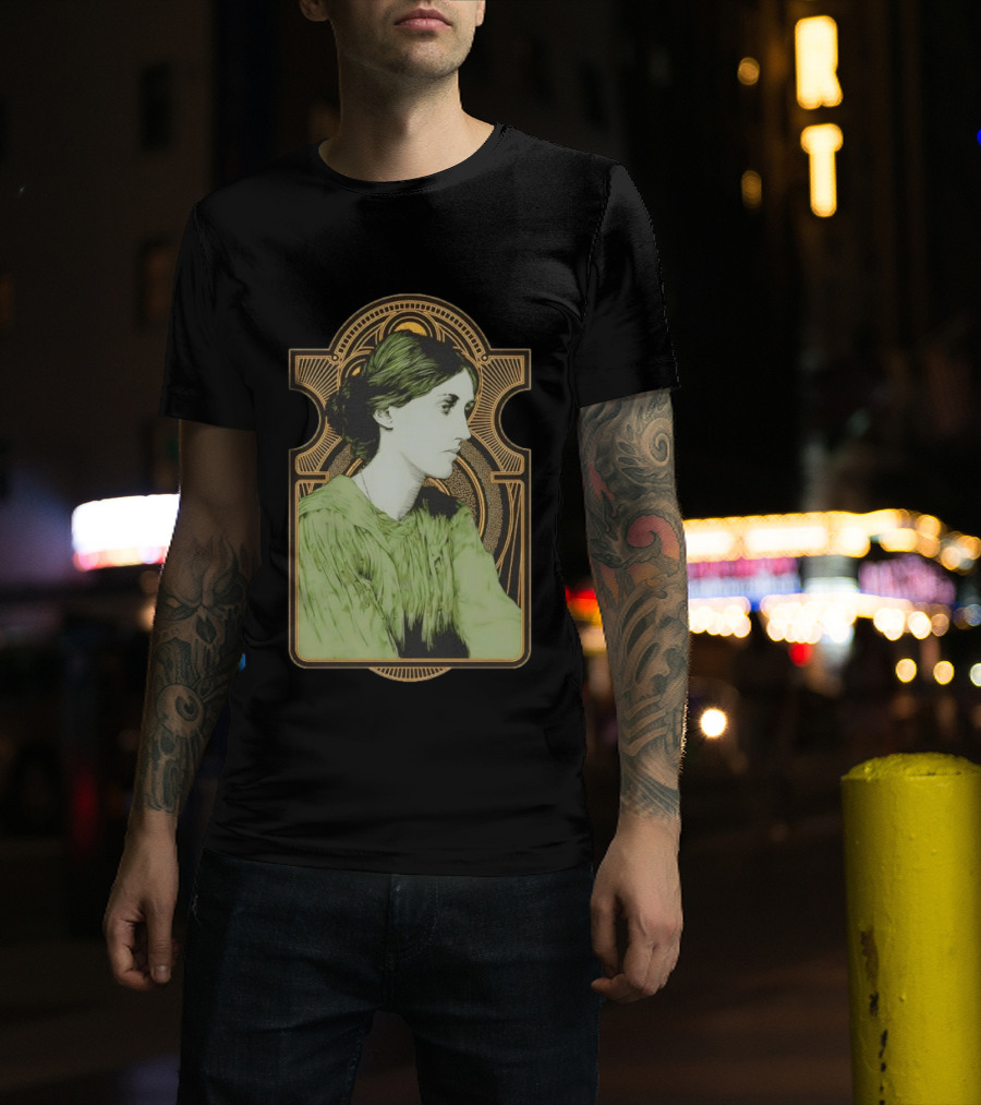 Virginia Woolf Nouveau Art Deco Style Green Dress T-Shirt