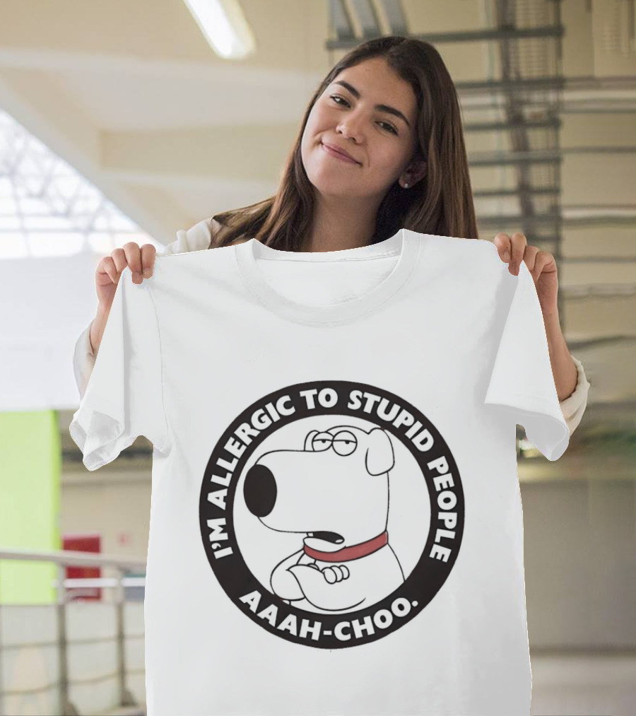 I'm Allergic To Stupid People Aaah Choo Red Collar Dog T-Shirt