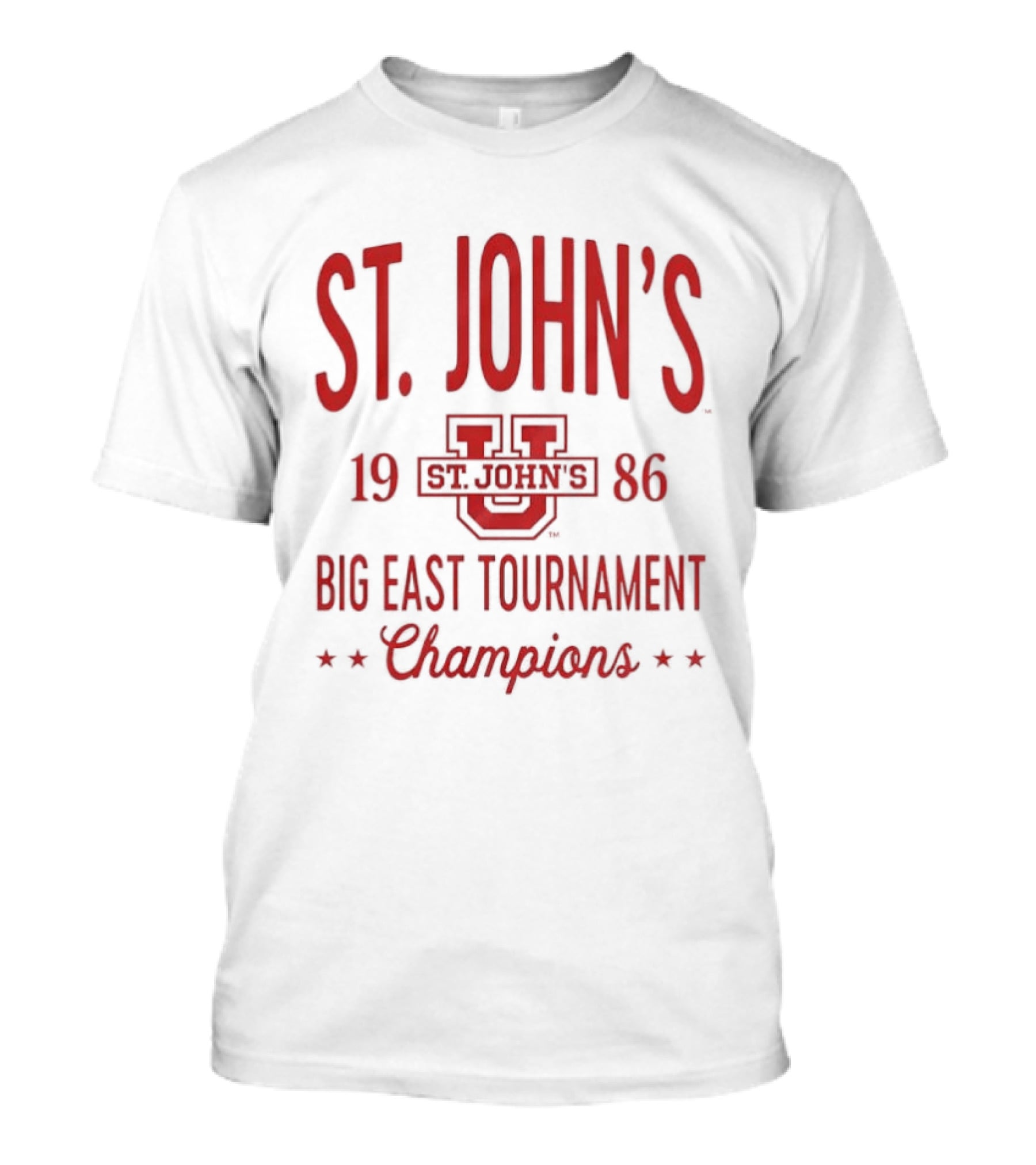 St. John's Red Storm 1986 Big East Tournament Champions NCAA Basketball T-Shirt