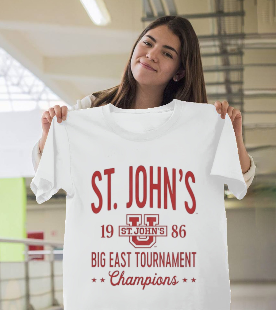 St. John's Red Storm 1986 Big East Tournament Champions NCAA Basketball T-Shirt
