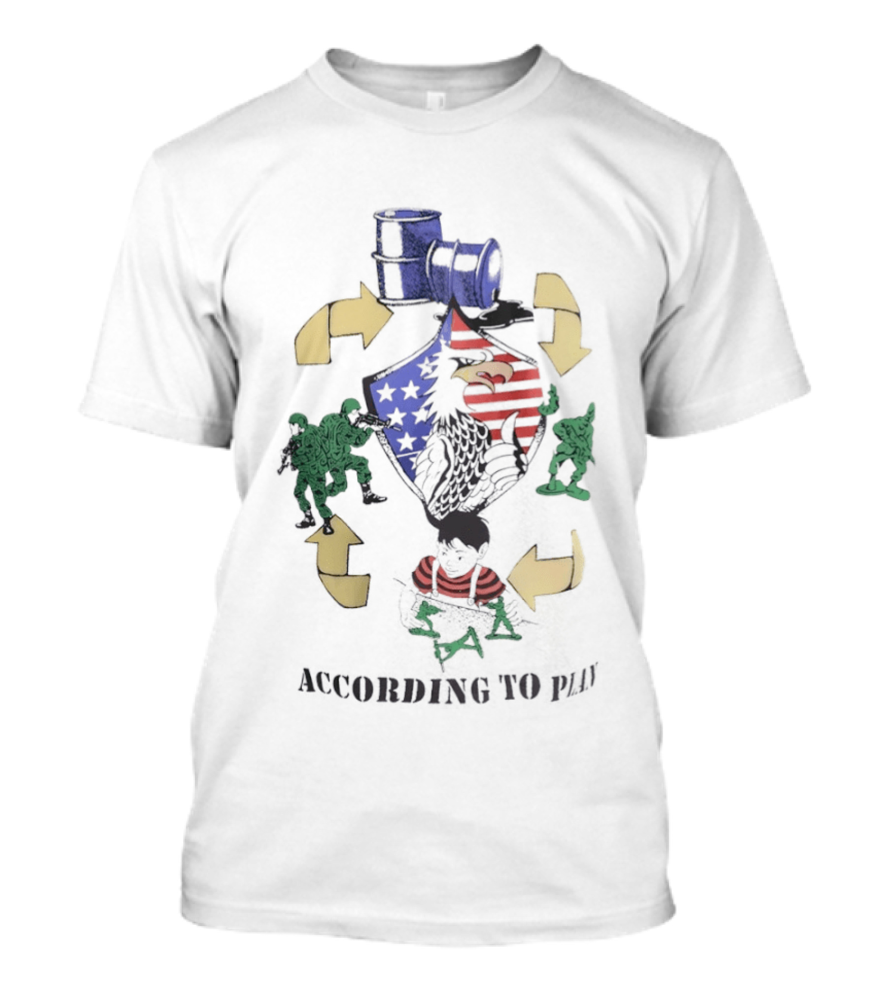 Eagle USA Flag Stars Stripes Train Arrows According To Plan T-Shirt