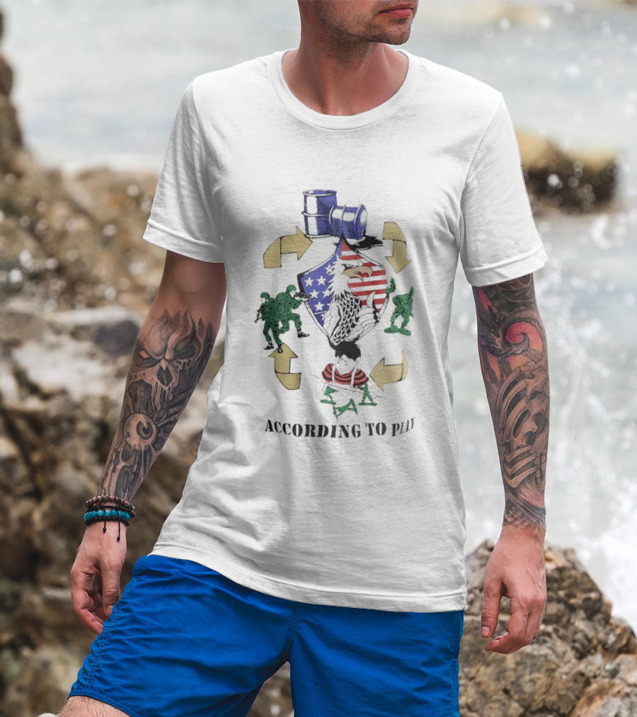 Eagle USA Flag Stars Stripes Train Arrows According To Plan T-Shirt