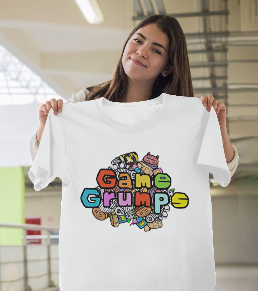Game Grumps Colorful Cartoon Characters Pattern Collaboration 326 T-Shirt