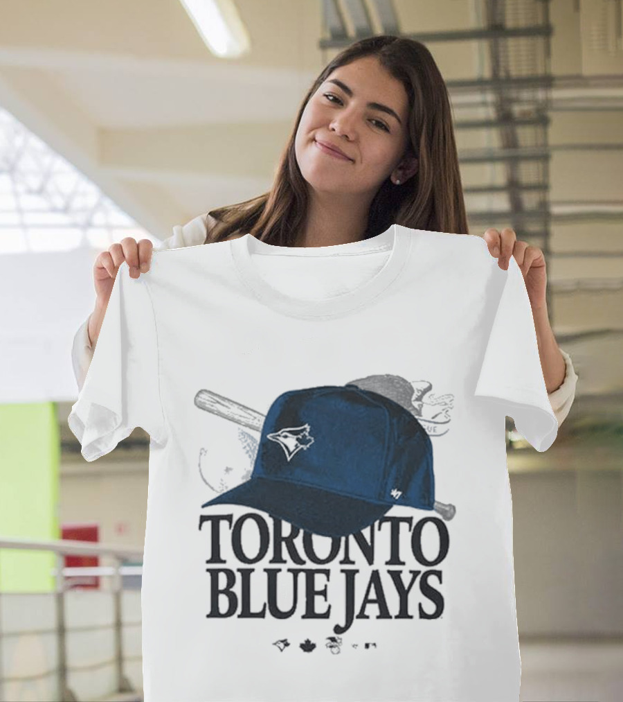 Toronto Blue Jays Baseball Cap And Bat Motif '47 T-Shirt