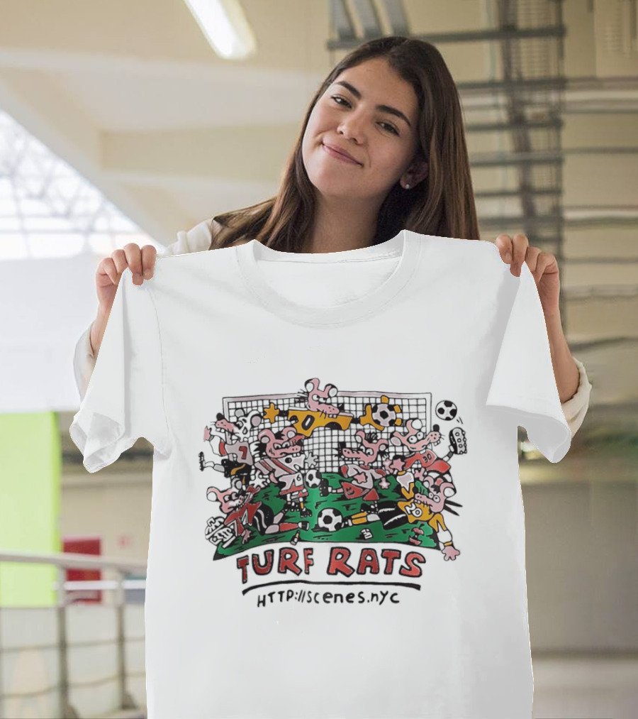Turf Rats Soccer Match Cartoon Httpwscenes.nyc T-Shirt