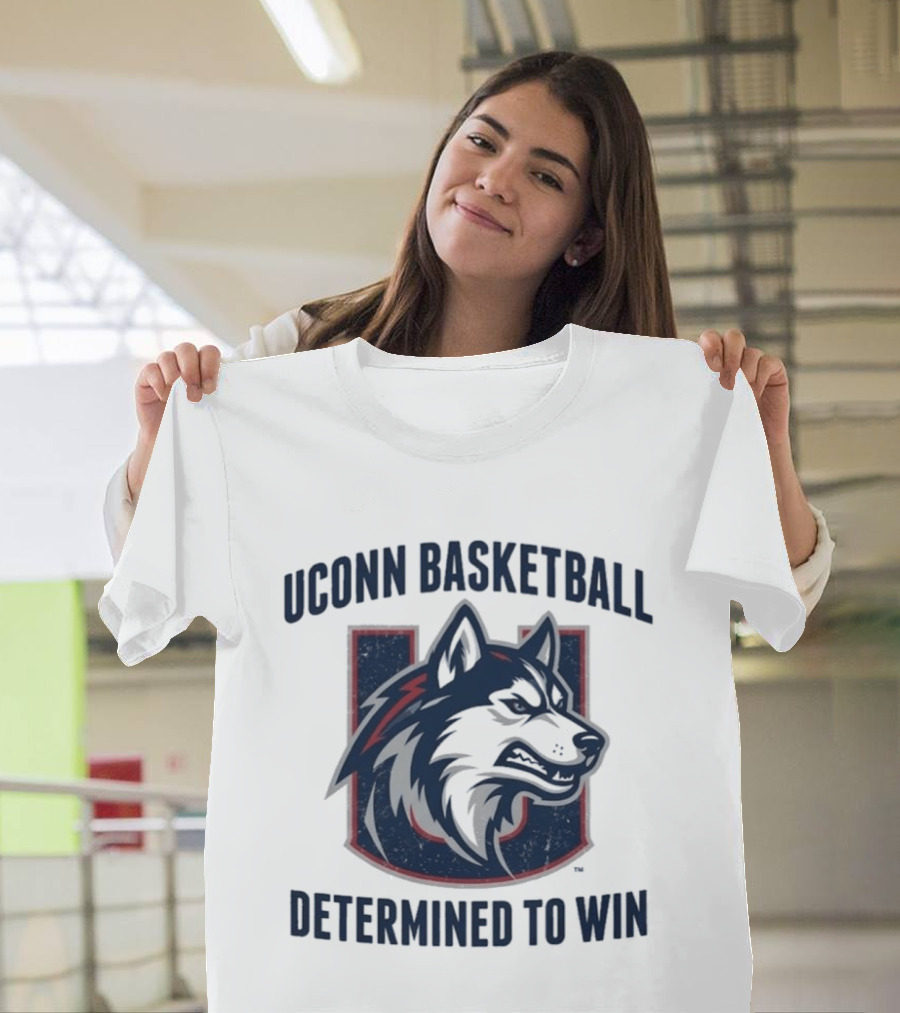 UConn Basketball Husky Determined To Win T-Shirt