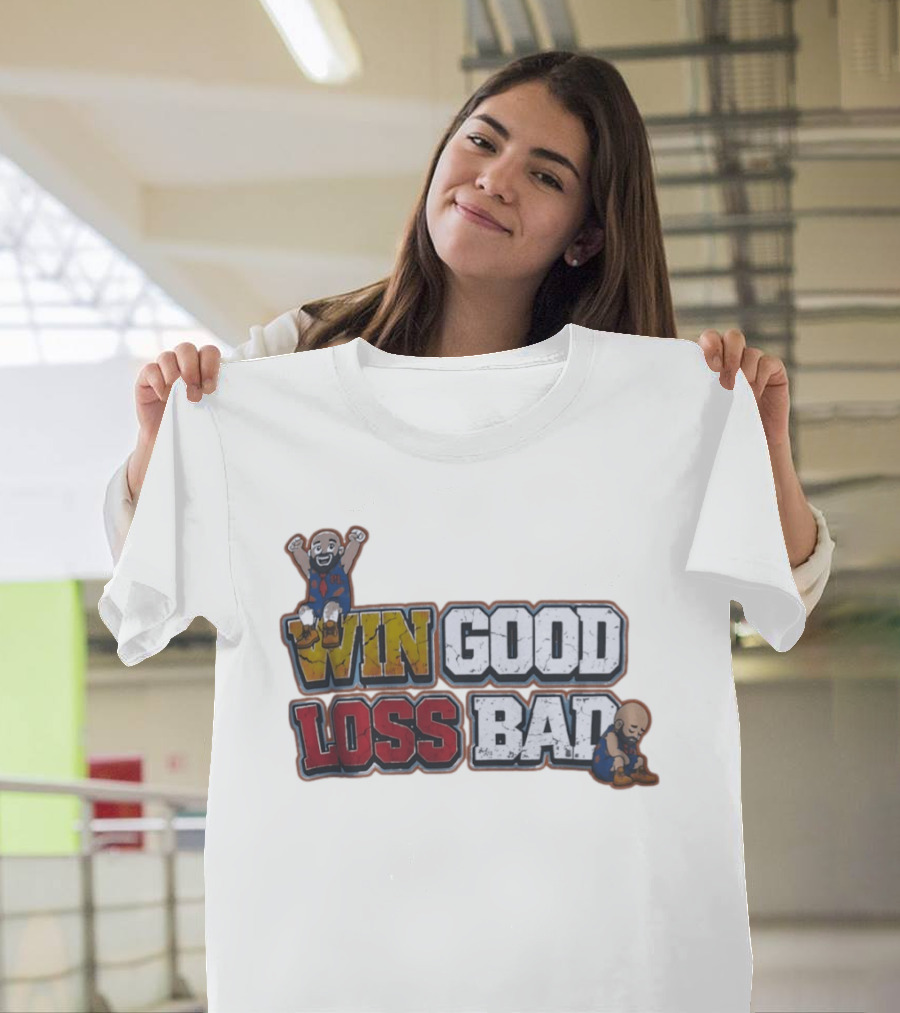 Win Good Loss Bad Basketball Cartoon Characters Sitting And Crying T-Shirt