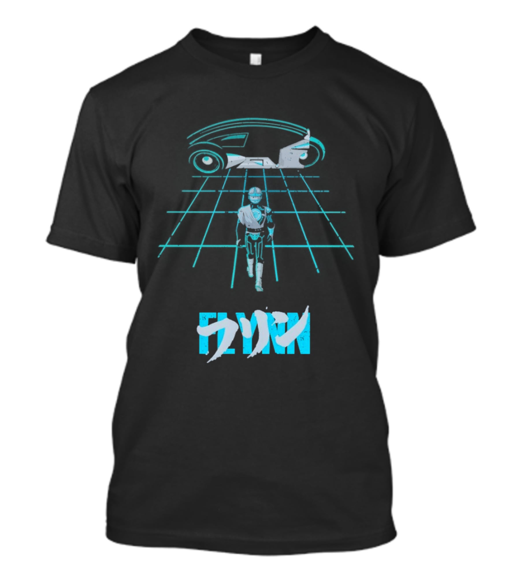The Grid Rider Light Cycle Tron 1982 Movie Tron Kanji T-Shirt