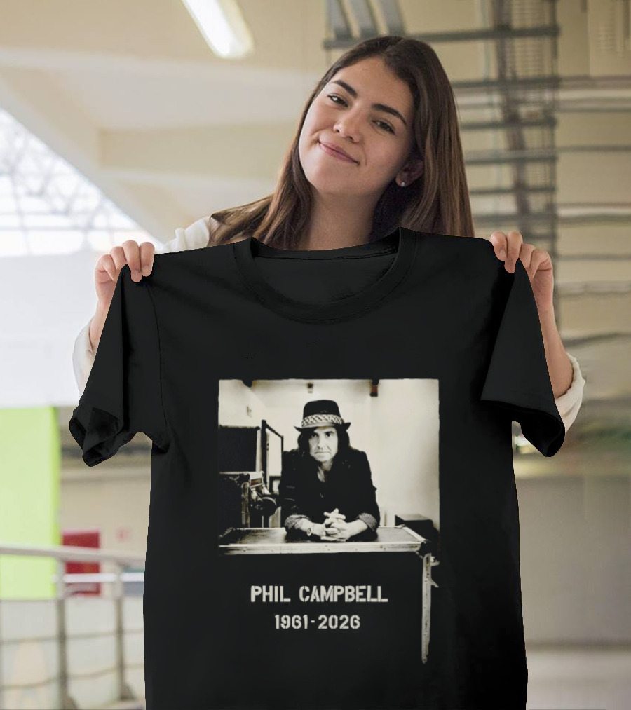 Phil Campbell 1961 2026 Retro Style Musician Hat Fashion T-Shirt