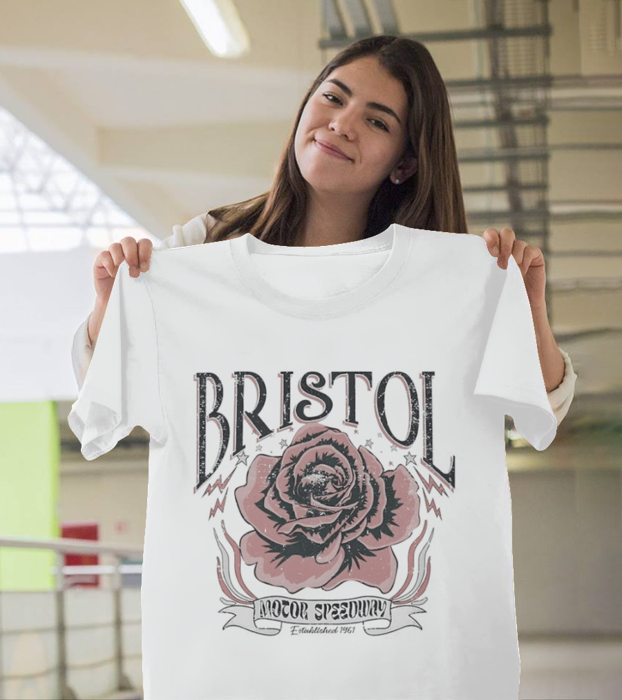 Bristol Motor Speedway Rose Graphic 1961 Racing Memorabilia T-Shirt