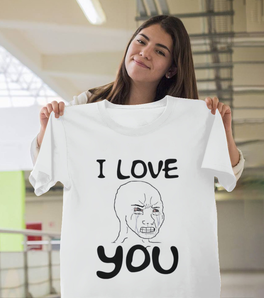 Wojak Crying I Love You Meme T-Shirt