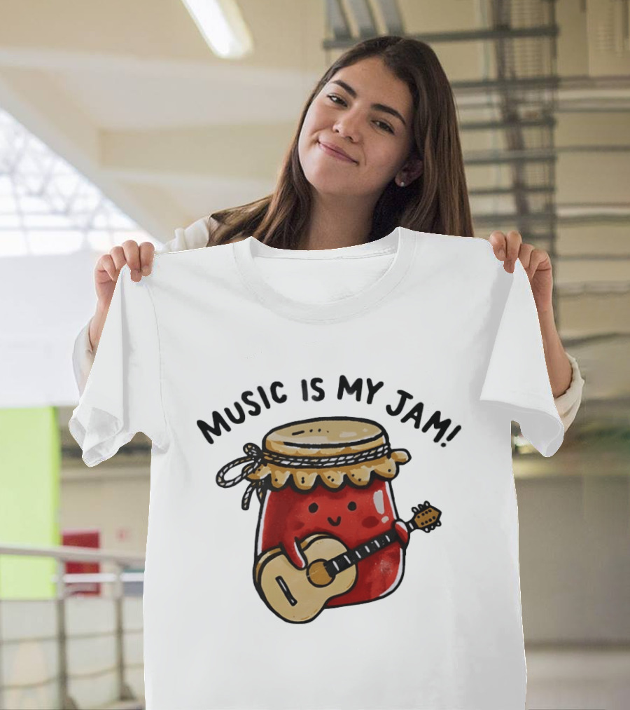 Jar Of Jam Playing Guitar Music Is My Jam T-Shirt