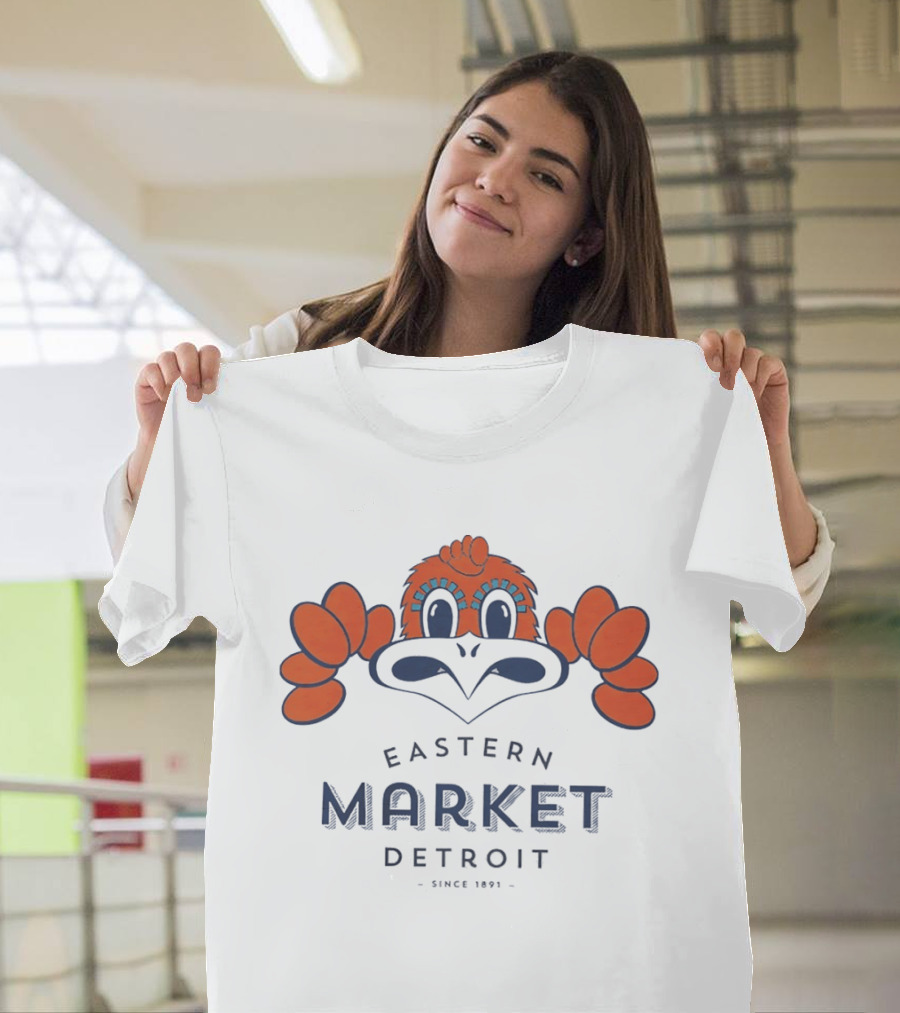 Eastern Market Detroit Since 1891 Cartoon Bird T-Shirt