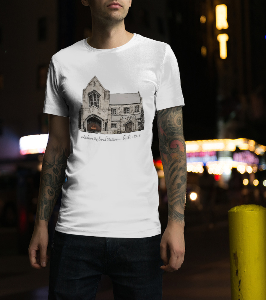 Madison Railroad Station Built 1916 Classic Architecture T-Shirt