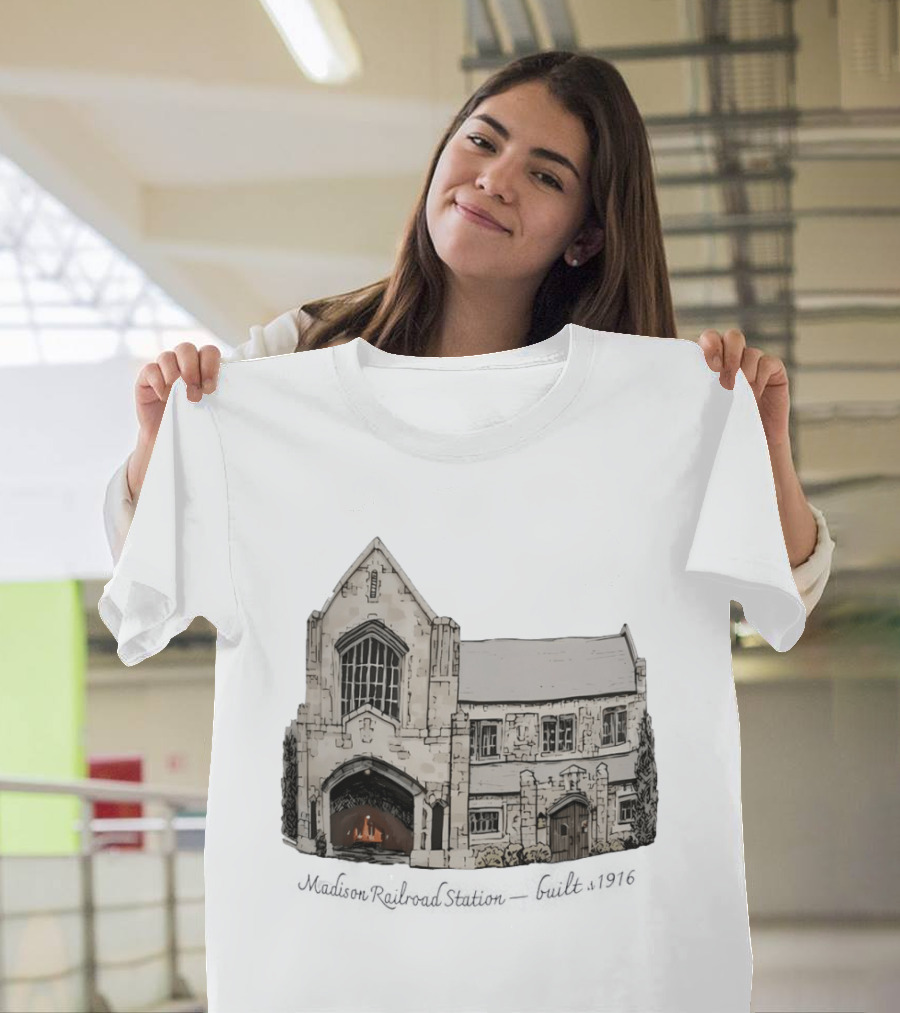 Madison Railroad Station Built 1916 Classic Architecture T-Shirt
