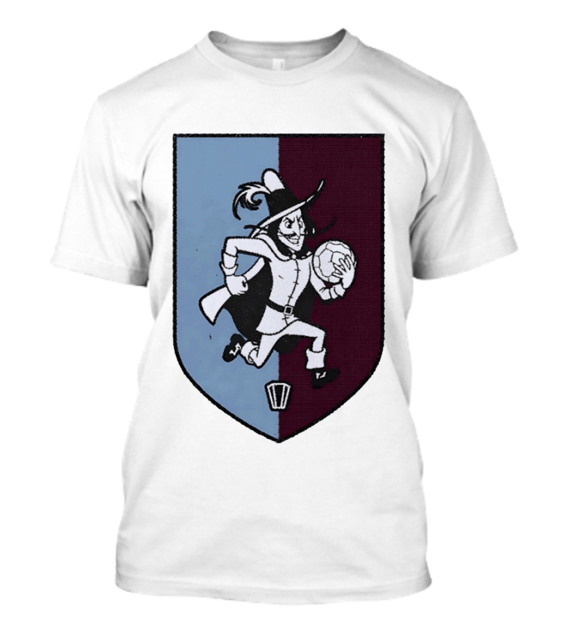 The Villan Football Mascot With Ball And Shield T-Shirt