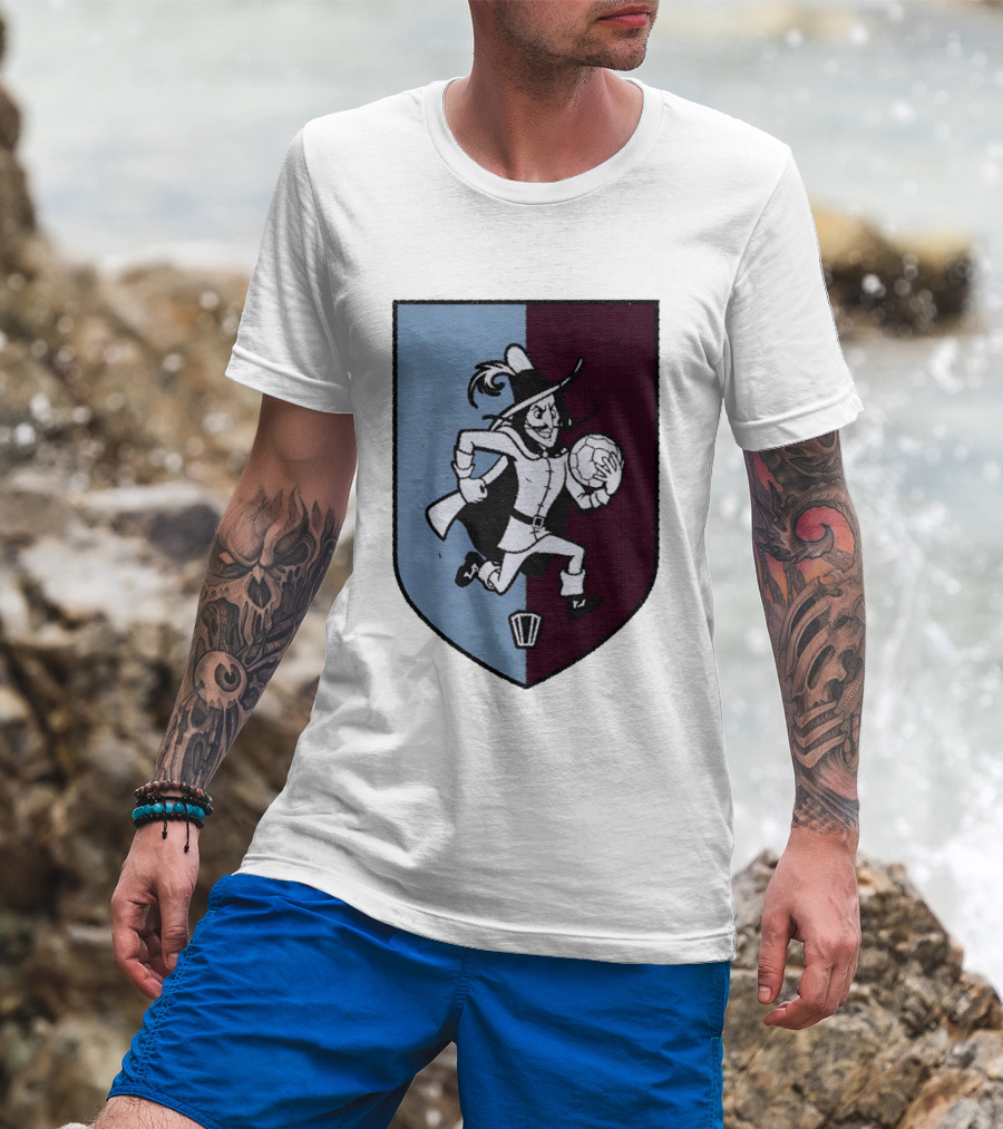 The Villan Football Mascot With Ball And Shield T-Shirt
