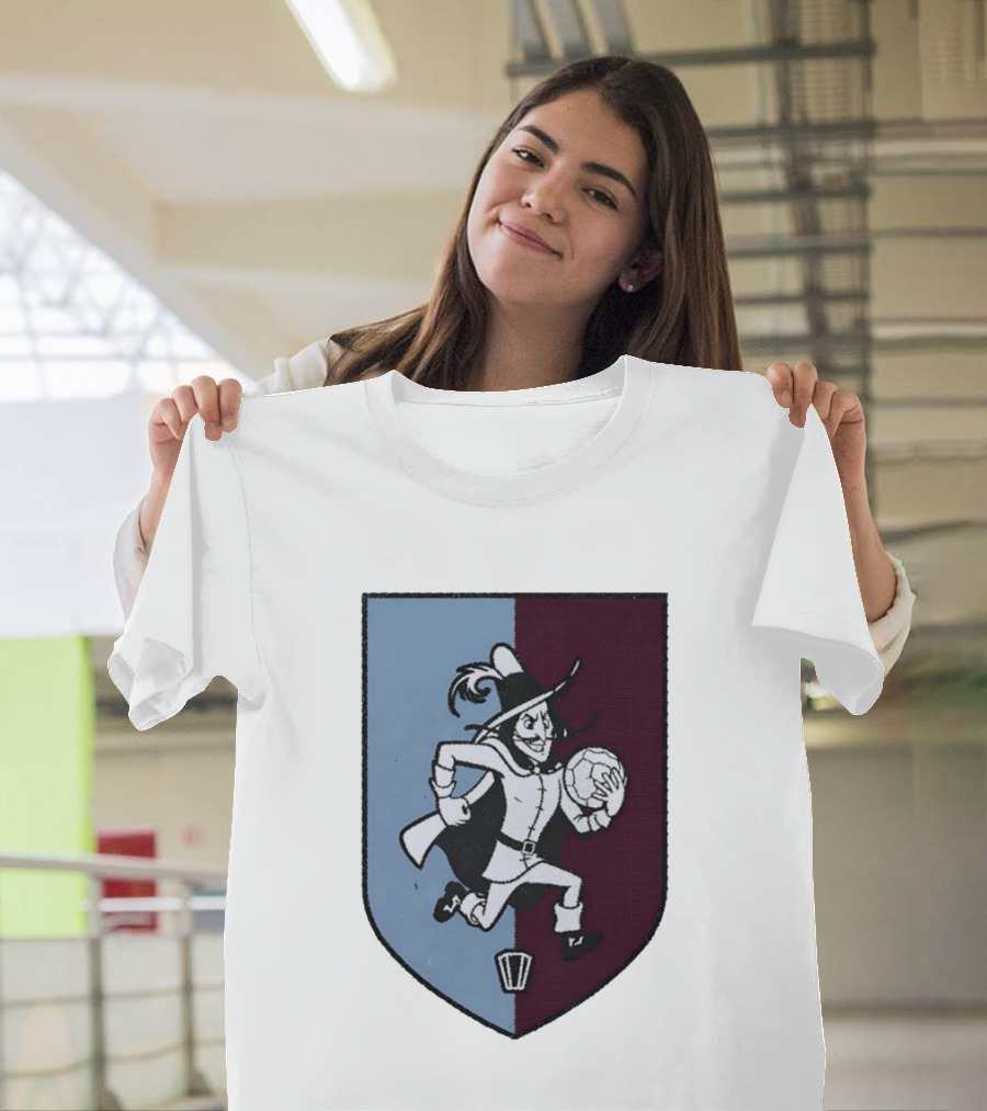 The Villan Football Mascot With Ball And Shield T-Shirt