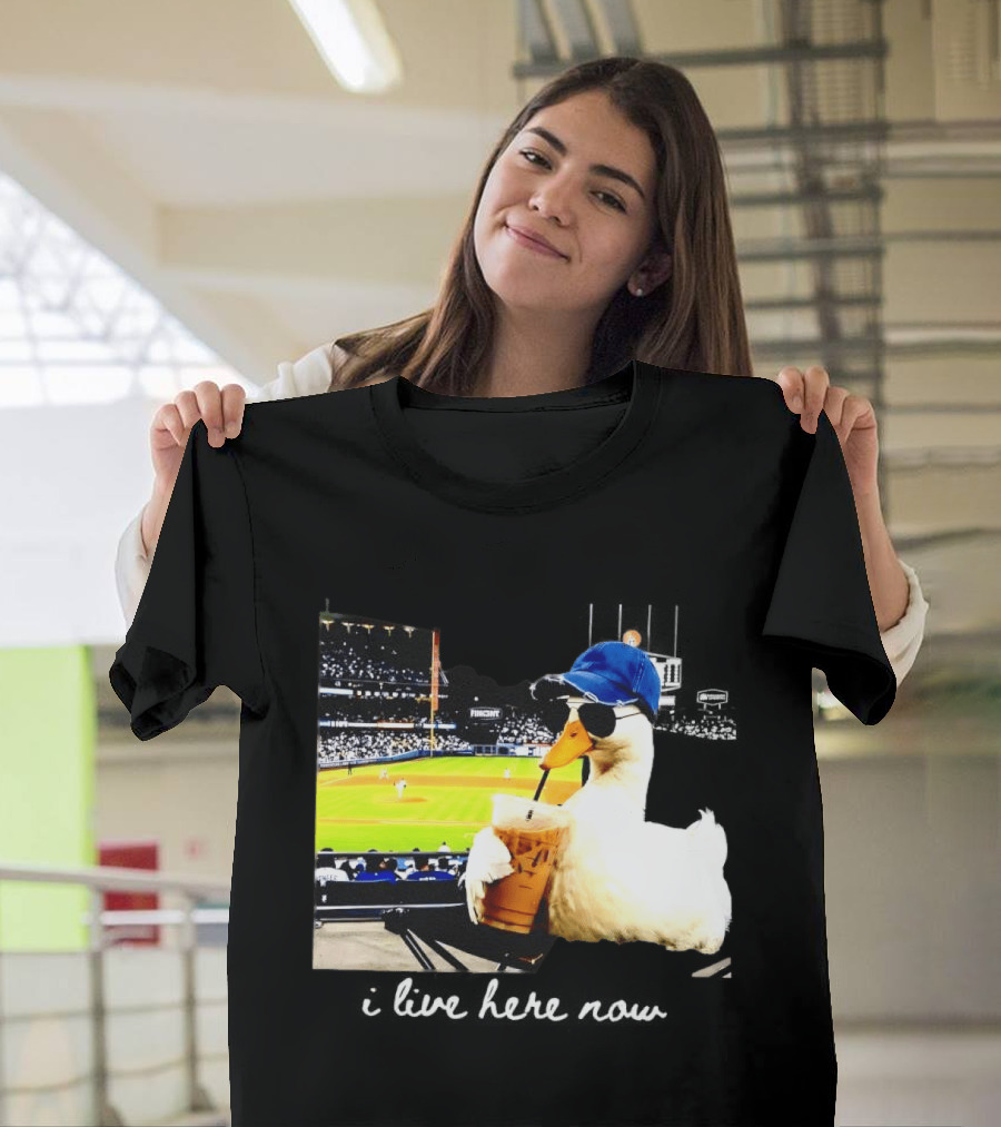 I Live Here Now Goose Ballfield Travel Baseball Softball Tournament T-Shirt