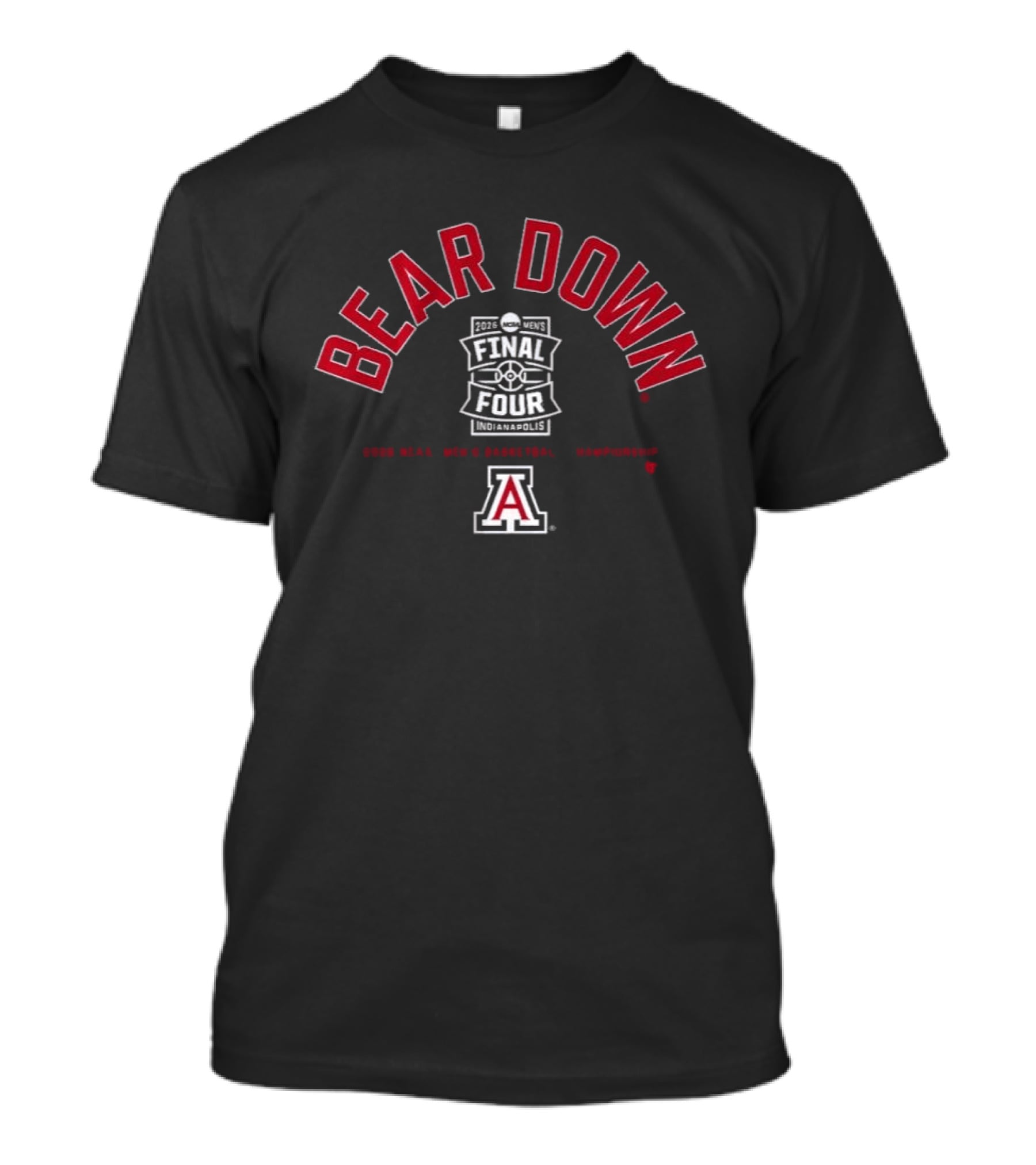 Arizona Wildcats Bear Down Final Four 2026 Bench Mob Basketball Championship T-Shirt