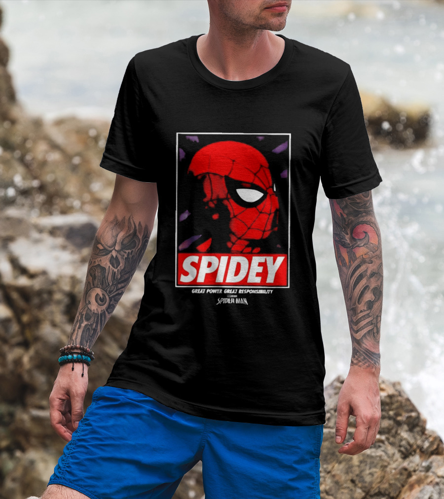 SPIDEY Great Power Great Responsibility Spider Man T-Shirt